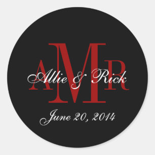 Drie Letter Monogram Namen Bruiloft Favor Labels