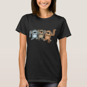 Drie Leuke Cartoon luiaards Vrouwen T-shirt