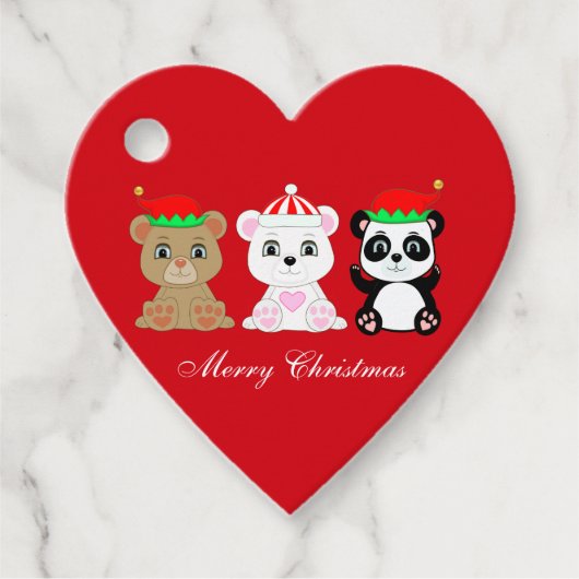 Drie leuke kerstberen bedankjes labels (Voorkant)