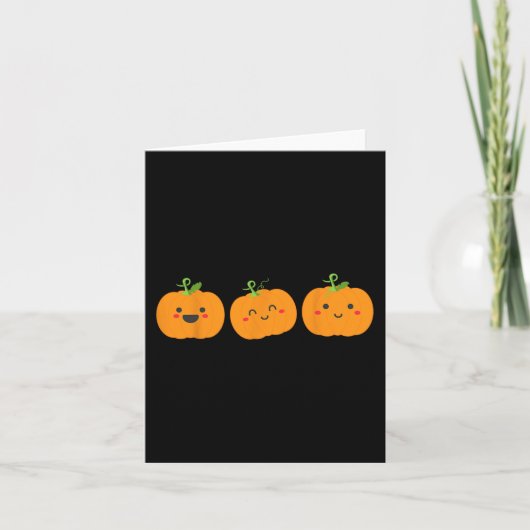 Drie leuke pompoenen voor kinderen halloween en he kaart (Voorkant)