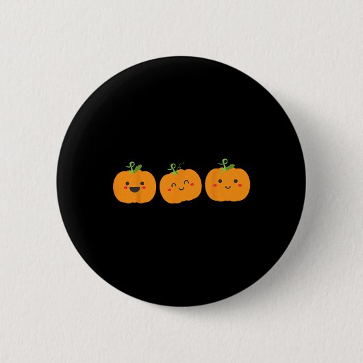 Drie leuke pompoenen voor kinderen halloween en he ronde button 5,7 cm (Voorkant)