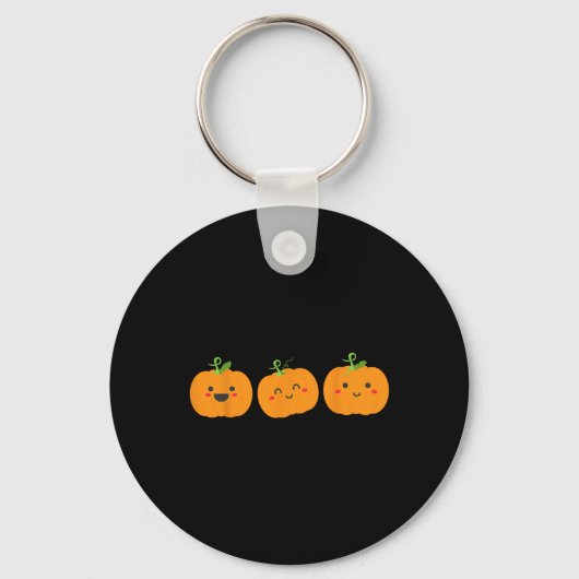 Drie leuke pompoenen voor kinderen halloween en he sleutelhanger (Voorkant)