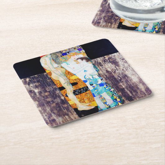 Drie levensjaren, Gustav Klimt Kartonnen Onderzetters (Schuin)