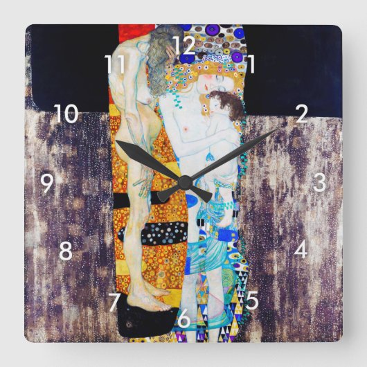 Drie levensjaren, Gustav Klimt Vierkante Klok (Voorkant)
