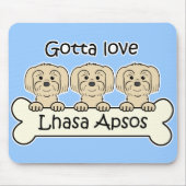 Drie Lhasa Apsos Muismat (Voorkant)