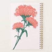 Drie lichte roze anjers, met naam planner (Achterkant)