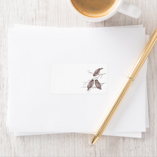 Drie lieve kleine vogels gesprek etiket (Insitu)