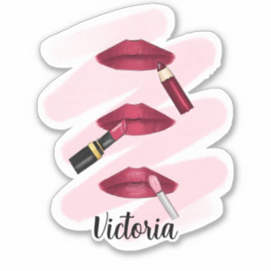Drie liften in magenta - Trio Lip Product Art Sticker