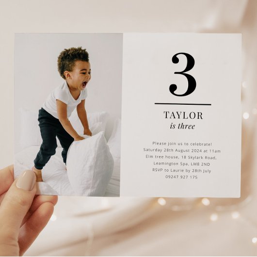 Drie Liggende Foto Uitnodiging