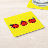 Drie liitle ladybugs - Onderzetter papier (Schuin)