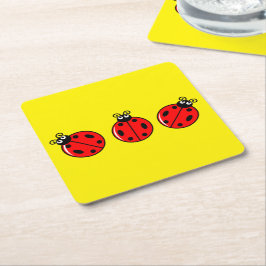Drie liitle ladybugs - Onderzetter papier
