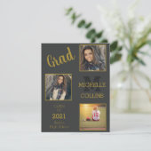 Drie Lijsten Eenvoudig Afstuderen Feestdagenkaart (Staand voorkant)