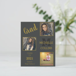 Drie Lijsten Eenvoudig Afstuderen Feestdagenkaart