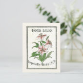 Drie Lilies  Japan Silk Adverteren Label Briefkaart (Staand voorkant)