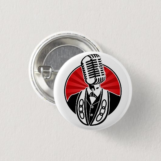 Drie links Odd Cast Finback Ronde Button 3,2 Cm (Voorkant /achterkant)