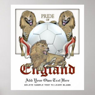 Drie Lions Pride of England Football Poster