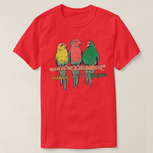 Drie Little Birds Africa Music Reggae Rasta (3) T-shirt (Design voorkant)