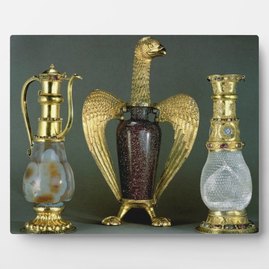 Drie liturgische vaten met antiek veren fotoplaat (Voorkant)