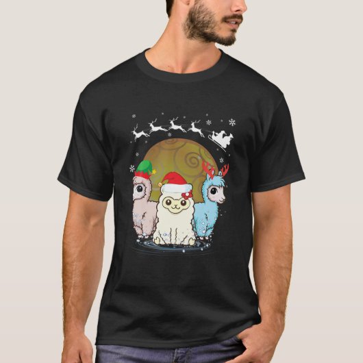 Drie Llama-kerstkerstkerstkerstkerstkerstkerstkers T-shirt (Voorkant)