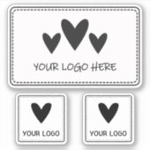 Drie Logo's rechthoek en vierkant Sticker (Voorkant)
