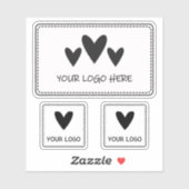 Drie Logo's rechthoek en vierkant Sticker (Vel)