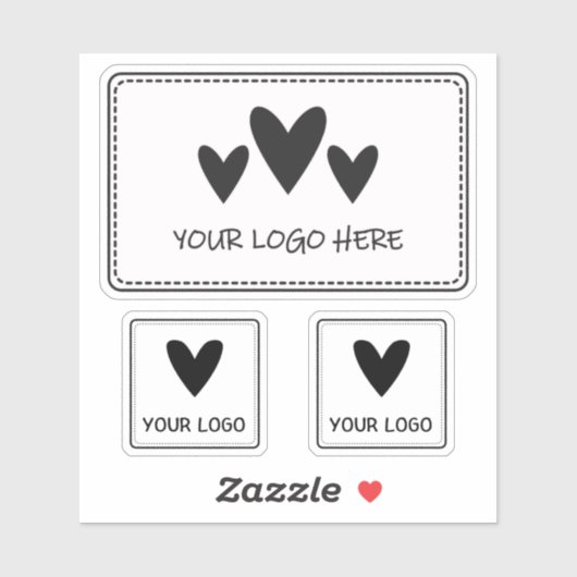Drie Logo's rechthoek en vierkant Sticker (Vel)