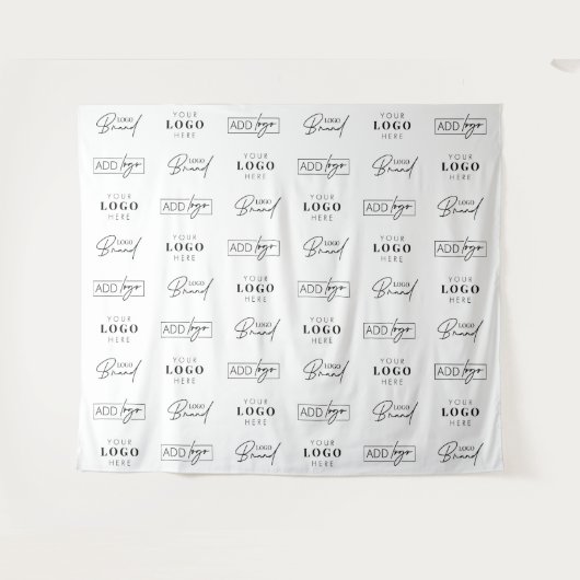 Drie logo's Step & Repeat-bedrijfs evenement spons Wandkleed (Voorkant (horizontaal))