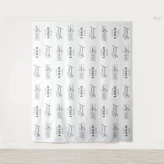 Drie logo's Step & Repeat-bedrijfs evenement spons Wandkleed (Voorkant)