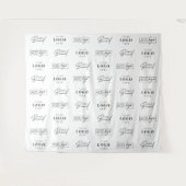 Drie logo's Step & Repeat zakelijke evenement spon Wandkleed (Voorkant (horizontaal))