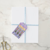 Drie Lollipop bloemen "Bedankt" Cadeaulabel (Met Touw)