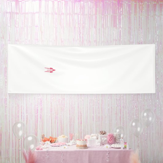 Drie lolly's in de kleuren rood en roze tegen spandoek (Feest)