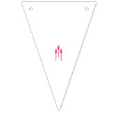 Drie lolly's in de kleuren rood en roze tegen vlaggetjes (Tweede vlag)