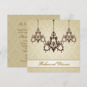 Drie luchters repetitief Dinner Kaart (Voorkant / Achterkant)