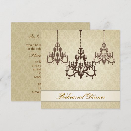 Drie luchters repetitief Dinner Kaart (Voorkant / Achterkant)