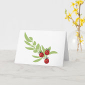 Drie Lucky Ladybugs Kaart (Gele Bloem)