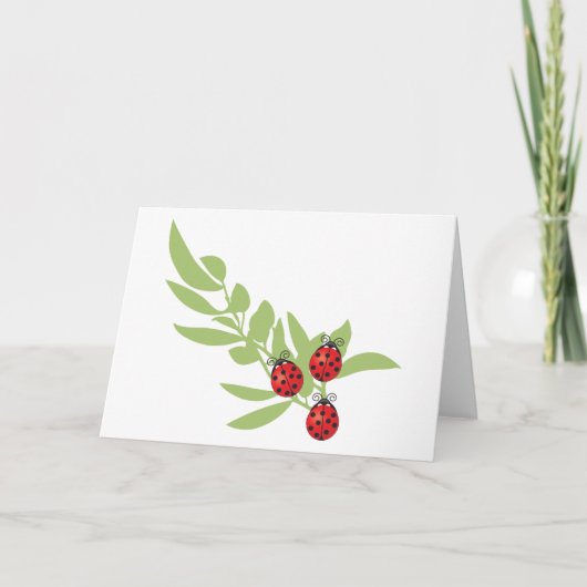 Drie Lucky Ladybugs Kaart (Voorkant)