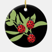 Drie Lucky Ladybugs Keramisch Ornament (Achterkant)