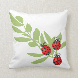 Drie Lucky Ladybugs Kussen