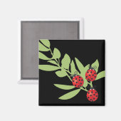 Drie Lucky Ladybugs Magneet (Voorkant / Achterkant)