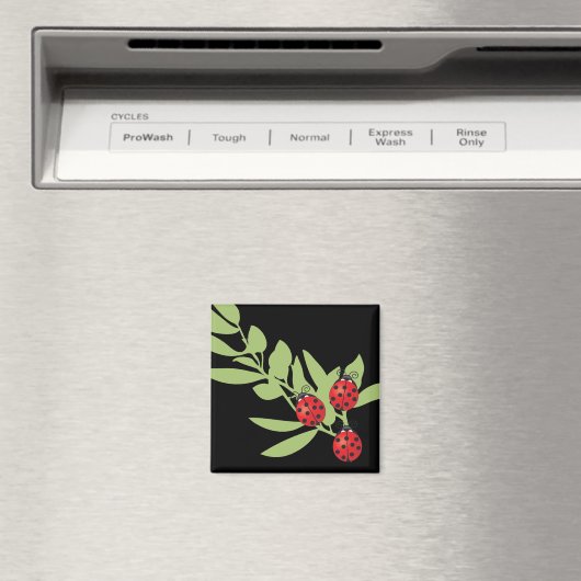 Drie Lucky Ladybugs Magneet (Insitu (Vaatwasser))