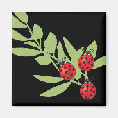 Drie Lucky Ladybugs Magneet (Voorkant)