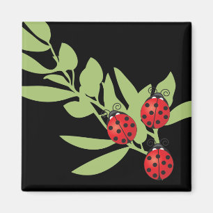 Drie Lucky Ladybugs Magneet