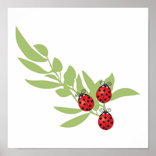 Drie Lucky Ladybugs Poster (Voorkant)