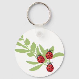 Drie Lucky Ladybugs Sleutelhanger