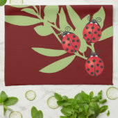 Drie Lucky Ladybugs Theedoek (Gevouwen)