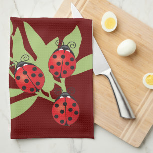 Drie Lucky Ladybugs Theedoek