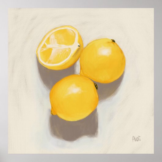 Drie Luscious Lemons Archival Art Print (Voorkant)
