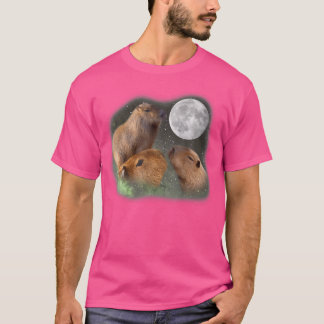 Drie maan capibara's. Grappige dierenparodie T T-shirt
