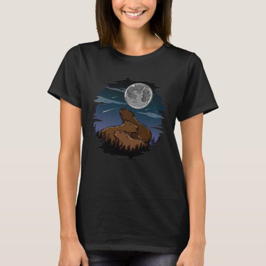 Drie maan Capybaras Cute Animal Parody T-shirt (Voorkant)