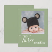 Drie maanden Foto eerste geboorte Banner Kaart (Voorkant / Achterkant)